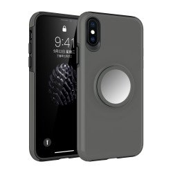 iPhone Xr Glossy Pop Up Hybrid Case with Metal Plate (Gray)